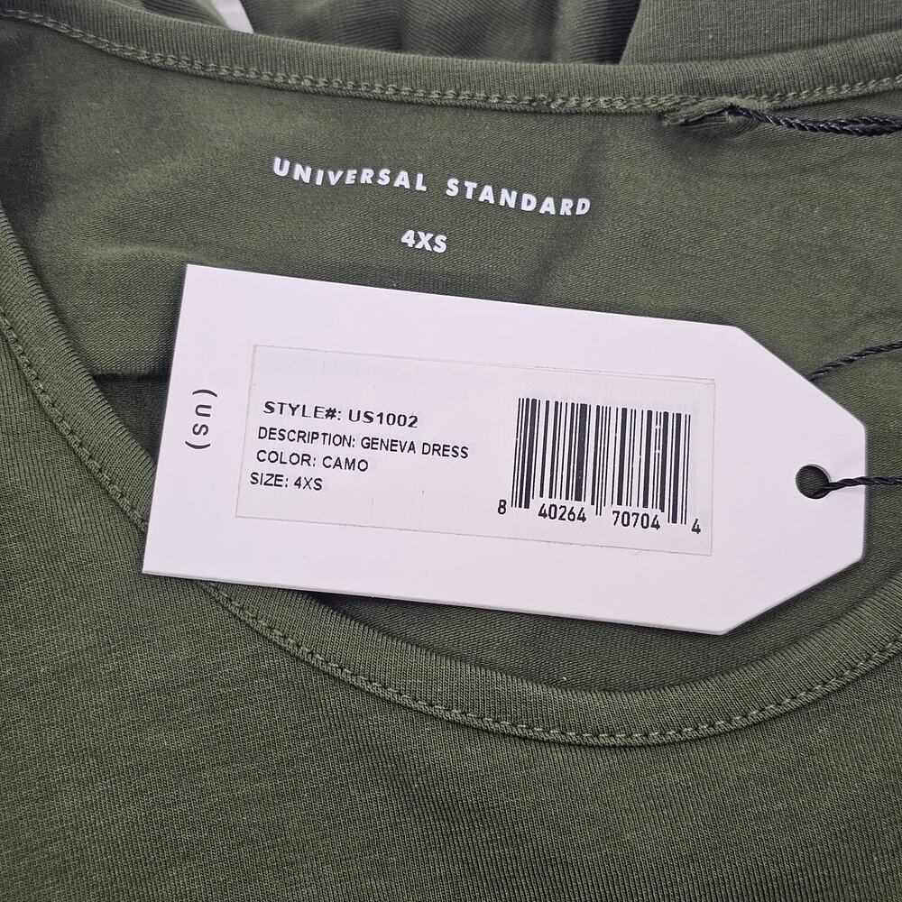 Universal Standard Geneva Green Asymmetrical Cotton Midi Dress Size 4XS/0 NWT - Picture 10 of 13